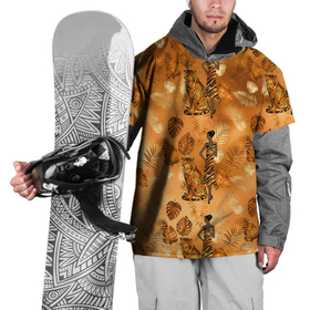 Накидка на куртку 3D с принтом Дама с тигром в Петрозаводске, 100% полиэстер |  | 2022 | год тигра | новый год | новый год 2022 | символ года | тигр | тигренок | тигрица | тигры
