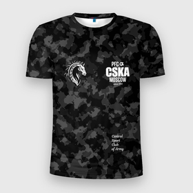 Мужская футболка 3D Slim с принтом PFC CSKA MOSCOW since 1911 в Новосибирске, 100% полиэстер с улучшенными характеристиками | приталенный силуэт, круглая горловина, широкие плечи, сужается к линии бедра | cska | pfc | pfc cska | армейцы | камуфляж | кони | конь | красно синие | мы армейцы | мы кони | мы цска | пфк | фк | фк цска | футбол | футбольный клуб | цска | цска москва | цска фк | черный камуфляж