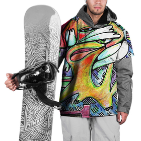 Накидка на куртку 3D с принтом Эмоции блеск в Курске, 100% полиэстер |  | абстракция | геометрия | искусство | летняя | лицо | мазня | рисунки