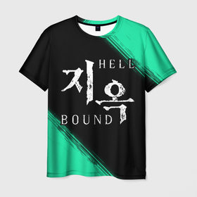 Мужская футболка 3D с принтом HELLBOUND   Краска , 100% полиэфир | прямой крой, круглый вырез горловины, длина до линии бедер | Тематика изображения на принте: bound | hell | hellbound | netflix | series | ада | зов | корейский | краска | культура | монстры | поп | сериал | сериалы