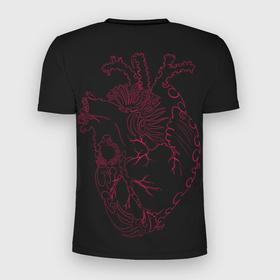 Мужская футболка 3D спортивная с принтом Сердце лезвия в Курске, 100% полиэстер с улучшенными характеристиками | приталенный силуэт, круглая горловина, широкие плечи, сужается к линии бедра | алые лезвия | алые узоры | алые шипы | вены | красные вены | красные лезвия | красные шипы | лезвие | лезвия | острое | сердце | сердце с шипами | шипы