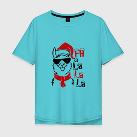 Мужская футболка хлопок Oversize с принтом Собачка ла-ла-ла в Курске, 100% хлопок | свободный крой, круглый ворот, “спинка” длиннее передней части | 2022 | девушке | животное | ла ла ла | новый год | подарок | символ года | собачка