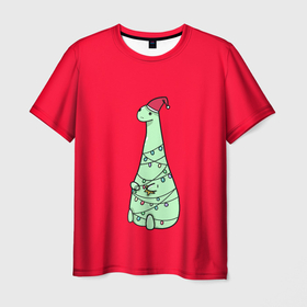 Мужская футболка 3D с принтом ДИНОЗАВРИК  2022 в Кировске, 100% полиэфир | прямой крой, круглый вырез горловины, длина до линии бедер | 2021 | 2022 | динозаврик | динозаврики | динозавры | для друга | для подруги | дракон | дракончик | монст | монстры | новый год | подарок | рекомендации