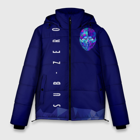 Мужская зимняя куртка 3D с принтом Саб-Зиро. в Санкт-Петербурге, верх — 100% полиэстер; подкладка — 100% полиэстер; утеплитель — 100% полиэстер | длина ниже бедра, свободный силуэт Оверсайз. Есть воротник-стойка, отстегивающийся капюшон и ветрозащитная планка. 

Боковые карманы с листочкой на кнопках и внутренний карман на молнии. | Тематика изображения на принте: game | mortal kombat | комбат | мортал | мортал комбат | саб зиро