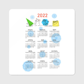 Магнит виниловый Квадрат с принтом Календарь 2022 год тигра в Белгороде, полимерный материал с магнитным слоем | размер 9*9 см, закругленные углы | artline | bag | calendar | christmas tree | color | geometric | gifts | meeting | new year | sleigh | snowflakes | snowman | symbol | tiger | артлайн | встреча | геометрический | елка | календарь | линейный | мешок | модный | новый год | подарки | сани | 