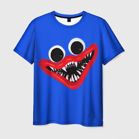 Мужская футболка 3D с принтом Huggy Wuggy Smile, Poppy Playtime в Белгороде, 100% полиэфир | прямой крой, круглый вырез горловины, длина до линии бедер | huggy wuggy | poppy playtime | smile | игрушка | игры | кукла | монстр | поппи плейтайм | синий | улыбка | хагги вагги | хуги вуги