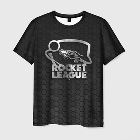 Мужская футболка 3D с принтом Rocket League Metal Logo в Санкт-Петербурге, 100% полиэфир | прямой крой, круглый вырез горловины, длина до линии бедер | auto | avto | car | race | rocket league | авто | гонки | машина | рокет лига | тачка