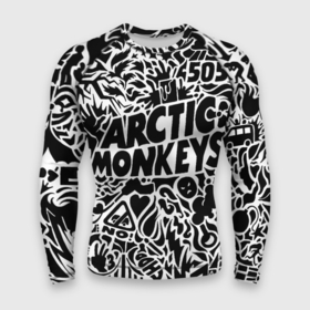 Мужской рашгард 3D с принтом Arctic monkeys Pattern в Курске,  |  | alternative | arctic monkeys | metall | music | rock | альтернатива | арктик монкейс | арктические обезьяны | металл | музыка | рок