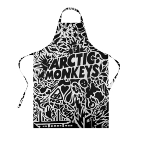 Фартук 3D с принтом Arctic monkeys Pattern в Курске, 100% полиэстер | общий размер — 65 х 85 см, ширина нагрудника — 26 см, горловина — 53 см, длина завязок — 54 см, общий обхват в поясе — 173 см. Принт на завязках и на горловине наносится с двух сторон, на основной части фартука — только с внешней стороны | alternative | arctic monkeys | metall | music | rock | альтернатива | арктик монкейс | арктические обезьяны | металл | музыка | рок