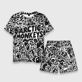 Мужской костюм с шортами 3D с принтом Arctic monkeys Pattern ,  |  | alternative | arctic monkeys | metall | music | rock | альтернатива | арктик монкейс | арктические обезьяны | металл | музыка | рок