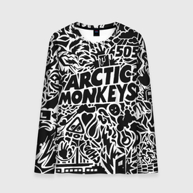 Мужской лонгслив 3D с принтом Arctic monkeys Pattern в Новосибирске, 100% полиэстер | длинные рукава, круглый вырез горловины, полуприлегающий силуэт | alternative | arctic monkeys | metall | music | rock | альтернатива | арктик монкейс | арктические обезьяны | металл | музыка | рок