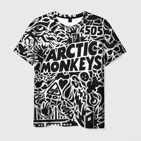 Мужская футболка 3D с принтом Arctic monkeys Pattern в Петрозаводске, 100% полиэфир | прямой крой, круглый вырез горловины, длина до линии бедер | alternative | arctic monkeys | metall | music | rock | альтернатива | арктик монкейс | арктические обезьяны | металл | музыка | рок