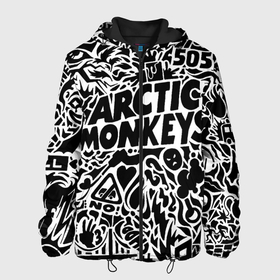 Мужская куртка 3D с принтом Arctic monkeys Pattern в Белгороде, ткань верха — 100% полиэстер, подклад — флис | прямой крой, подол и капюшон оформлены резинкой с фиксаторами, два кармана без застежек по бокам, один большой потайной карман на груди. Карман на груди застегивается на липучку | alternative | arctic monkeys | metall | music | rock | альтернатива | арктик монкейс | арктические обезьяны | металл | музыка | рок