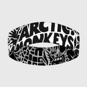 Повязка на голову 3D с принтом Arctic monkeys Pattern в Санкт-Петербурге,  |  | alternative | arctic monkeys | metall | music | rock | альтернатива | арктик монкейс | арктические обезьяны | металл | музыка | рок