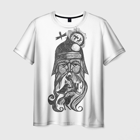 Мужская футболка 3D с принтом Богатырь на посту , 100% полиэфир | прямой крой, круглый вырез горловины, длина до линии бедер | воин | герой | россия | русь | сказка