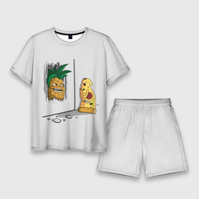 Мужской костюм с шортами 3D с принтом HERES PINEAPPLE в Тюмени,  |  | here | is | johnny | mem | meme | memes | pineapple | pizza | shining | ананас | джонни | мем | мемы | пица | пицца | сияние | это