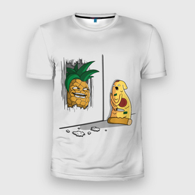 Мужская футболка 3D спортивная с принтом HERES PINEAPPLE! в Петрозаводске, 100% полиэстер с улучшенными характеристиками | приталенный силуэт, круглая горловина, широкие плечи, сужается к линии бедра | here | is | johnny | mem | meme | memes | pineapple | pizza | shining | ананас | джонни | мем | мемы | пица | пицца | сияние | это