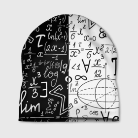 Шапка 3D с принтом ЧЁРНО БЕЛЫЕ ФОРМУЛЫ   ФИЗИКА   МАТЕМАТИКА в Белгороде, 100% полиэстер | универсальный размер, печать по всей поверхности изделия | emc 2 | emc2 | sience | знаменитые формулы | математика | наука | студенты | студенческие | физика | формулы | эйнштейн