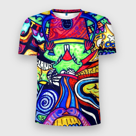 Мужская футболка 3D спортивная с принтом ПСИХОДЕЛЛА в Кировске, 100% полиэстер с улучшенными характеристиками | приталенный силуэт, круглая горловина, широкие плечи, сужается к линии бедра | абстракция | пестрый | психоделика | цветной | яркий