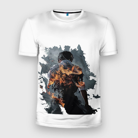 Мужская футболка 3D Slim с принтом Зов ада Hellbound огонь в Санкт-Петербурге, 100% полиэстер с улучшенными характеристиками | приталенный силуэт, круглая горловина, широкие плечи, сужается к линии бедра | Тематика изображения на принте: hellbound | грехи | зов ада | нетфликс | огонь | сжигая душу