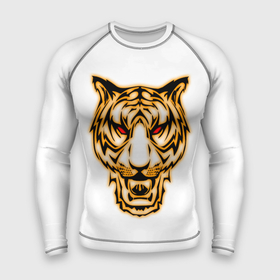 Мужской рашгард 3D с принтом Тигр с классным и уникальным дизайном в крутом стиле. Символ 2022 года. Это будет ваш талисман. в Екатеринбурге,  |  | Тематика изображения на принте: белый | белый тигр | большая кошка | гато | глаза | животное | зверь | король | кошка | кошки | лев | лицо | пантера | портрет | разноцветный | серия | тигер | тигр | тигре | тигры | хищник