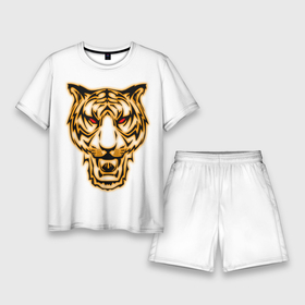 Мужской костюм с шортами 3D с принтом Тигр с классным и уникальным дизайном в крутом стиле. Символ 2022 года. Это будет ваш талисман. в Новосибирске,  |  | Тематика изображения на принте: белый | белый тигр | большая кошка | гато | глаза | животное | зверь | король | кошка | кошки | лев | лицо | пантера | портрет | разноцветный | серия | тигер | тигр | тигре | тигры | хищник