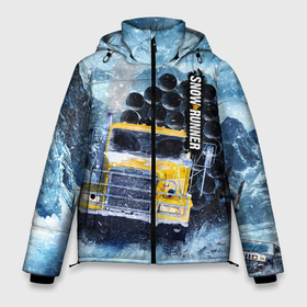 Мужская зимняя куртка 3D с принтом SnowRunner грузовик в Екатеринбурге, верх — 100% полиэстер; подкладка — 100% полиэстер; утеплитель — 100% полиэстер | длина ниже бедра, свободный силуэт Оверсайз. Есть воротник-стойка, отстегивающийся капюшон и ветрозащитная планка. 

Боковые карманы с листочкой на кнопках и внутренний карман на молнии. | auto | car | mudrunner | snow runner | snowrunner | авто | бездорожье | внедорожник | вождение | грузовик | дальнобойщики | машина | симулятор | снег | тягач | фура