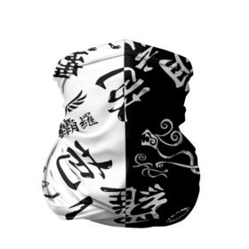 Бандана-труба 3D с принтом Tokyo Revengers Black  White. , 100% полиэстер, ткань с особыми свойствами — Activecool | плотность 150‒180 г/м2; хорошо тянется, но сохраняет форму | Тематика изображения на принте: tokyo revengers | valhalla | аниме | баджи кеске | вальгалла | вальгалла токийские мстители | кейсуке | кэйсукэ бадзи | такэмити ханагаки | токийские мстители