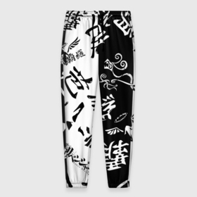 Мужские брюки 3D с принтом Tokyo Revengers Black  White. , 100% полиэстер | манжеты по низу, эластичный пояс регулируется шнурком, по бокам два кармана без застежек, внутренняя часть кармана из мелкой сетки | tokyo revengers | valhalla | аниме | баджи кеске | вальгалла | вальгалла токийские мстители | кейсуке | кэйсукэ бадзи | такэмити ханагаки | токийские мстители