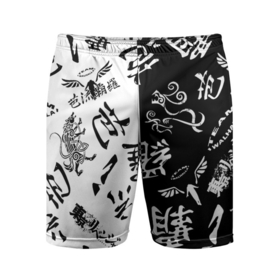 Мужские шорты спортивные с принтом Tokyo Revengers Black  White. ,  |  | tokyo revengers | valhalla | аниме | баджи кеске | вальгалла | вальгалла токийские мстители | кейсуке | кэйсукэ бадзи | такэмити ханагаки | токийские мстители