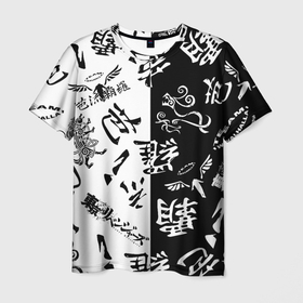 Мужская футболка 3D с принтом Tokyo Revengers Black  White. , 100% полиэфир | прямой крой, круглый вырез горловины, длина до линии бедер | tokyo revengers | valhalla | аниме | баджи кеске | вальгалла | вальгалла токийские мстители | кейсуке | кэйсукэ бадзи | такэмити ханагаки | токийские мстители