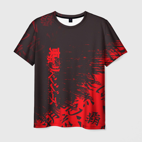 Мужская футболка 3D с принтом Токийские мстители Горизонтальная надпись. , 100% полиэфир | прямой крой, круглый вырез горловины, длина до линии бедер | tokyo revengers | valhalla | аниме | баджи кеске | вальгалла | вальгалла токийские мстители | кейсуке | кэйсукэ бадзи | такэмити ханагаки | токийские мстители