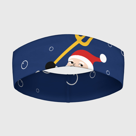 Повязка на голову 3D с принтом САНТА КЛАУС НА АКУЛЕ | SANTA в Курске,  |  | 2020 | 2021 | 2022 | christmas | merry | santa | акула | дед мороз | нг | новогодний | новый год | рождество | санта клаус | свитер | узоры