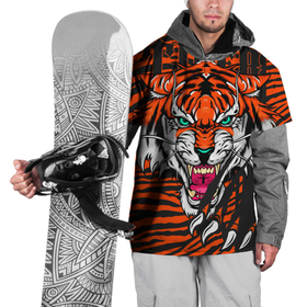 Накидка на куртку 3D с принтом Wild cat 22 , 100% полиэстер |  | tiger | когти | кошка | полосы | тигр | хищник