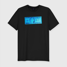 Мужская футболка хлопок Slim с принтом 666 dollars в Петрозаводске, 92% хлопок, 8% лайкра | приталенный силуэт, круглый вырез ворота, длина до линии бедра, короткий рукав | бумага | деньги | доллар | портрет | сатана