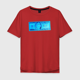 Мужская футболка хлопок Oversize с принтом 666 dollars в Петрозаводске, 100% хлопок | свободный крой, круглый ворот, “спинка” длиннее передней части | бумага | деньги | доллар | портрет | сатана