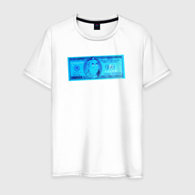 Мужская футболка хлопок с принтом 666 dollars в Новосибирске, 100% хлопок | прямой крой, круглый вырез горловины, длина до линии бедер, слегка спущенное плечо. | Тематика изображения на принте: бумага | деньги | доллар | портрет | сатана