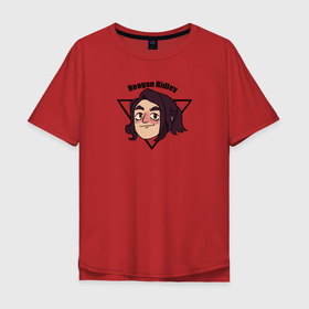 Мужская футболка хлопок Oversize с принтом Персонаж Рейган в Курске, 100% хлопок | свободный крой, круглый ворот, “спинка” длиннее передней части | голова | девушка | имя | персанаж | треугольник