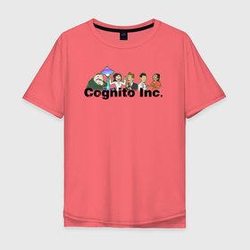 Мужская футболка хлопок Oversize с принтом Корпорация Cognito Inc в Новосибирске, 100% хлопок | свободный крой, круглый ворот, “спинка” длиннее передней части | корпорация | надпись | название | пероснажи | сотрудники