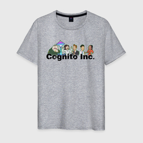 Мужская футболка хлопок с принтом Корпорация Cognito Inc в Кировске, 100% хлопок | прямой крой, круглый вырез горловины, длина до линии бедер, слегка спущенное плечо. | корпорация | надпись | название | пероснажи | сотрудники