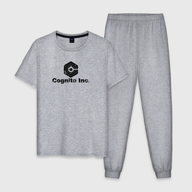 Мужская пижама хлопок с принтом Лого Cognito Inc , 100% хлопок | брюки и футболка прямого кроя, без карманов, на брюках мягкая резинка на поясе и по низу штанин
 | знак | корпорация | лого | надпись | название