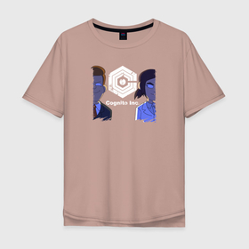 Мужская футболка хлопок Oversize с принтом Персонажи Cognito Inc в Санкт-Петербурге, 100% хлопок | свободный крой, круглый ворот, “спинка” длиннее передней части | девушка | лого | надпись | парень | персонажи