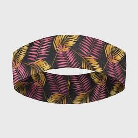 Повязка на голову 3D с принтом Тропические листья pink в Тюмени,  |  | Тематика изображения на принте: африка | листья | паттерн | тропики | цветы