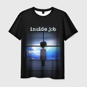 Мужская футболка 3D с принтом Корпорация Заговор в Петрозаводске, 100% полиэфир | прямой крой, круглый вырез горловины, длина до линии бедер | корпорация | надпись | персонаж | свет | экраны