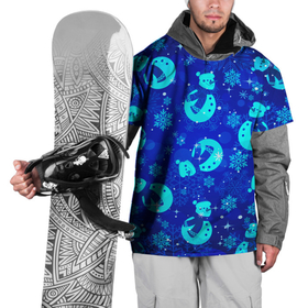 Накидка на куртку 3D с принтом Заморозки | Снеговики во льдах в Петрозаводске, 100% полиэстер |  | замороженные снеговики | много снеговиков | новогодний снеговик | синие снеговики | синий лед | снеговик в шапке | снеговик во льдах | снеговик с морковкой | снеговик с шарфом