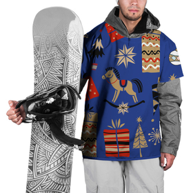 Накидка на куртку 3D с принтом Новогодний узор.. в Новосибирске, 100% полиэстер |  | Тематика изображения на принте: ёлки | лошадка | новогодний узор | новый год | подарок | подарок детям | узор