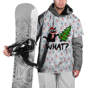 Накидка на куртку 3D с принтом WHAT CAT | CHRISTMAS в Новосибирске, 100% полиэстер |  | 2020 | 2021 | 2022 | cat | cats | christmas | merry | what | ват | кот | леденец | мяу | нг | новогодний | новый год | олени | рождество | свитер | узоры