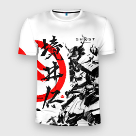 Мужская футболка 3D спортивная с принтом Ghost of Tsushima Самурай в Белгороде, 100% полиэстер с улучшенными характеристиками | приталенный силуэт, круглая горловина, широкие плечи, сужается к линии бедра | Тематика изображения на принте: ghost of tsushima | samurai | игры | призрак цусимы | самурай | япония | японский