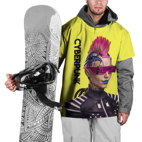 Накидка на куртку 3D с принтом Cyberpunk (Панк) в Тюмени, 100% полиэстер |  | 3d | cuberpunk 2077 | cyberpunk | девушка панк | игра | надпись | панк