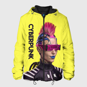 Мужская куртка 3D с принтом Cyberpunk (Панк) в Курске, ткань верха — 100% полиэстер, подклад — флис | прямой крой, подол и капюшон оформлены резинкой с фиксаторами, два кармана без застежек по бокам, один большой потайной карман на груди. Карман на груди застегивается на липучку | 3d | cuberpunk 2077 | cyberpunk | девушка панк | игра | надпись | панк